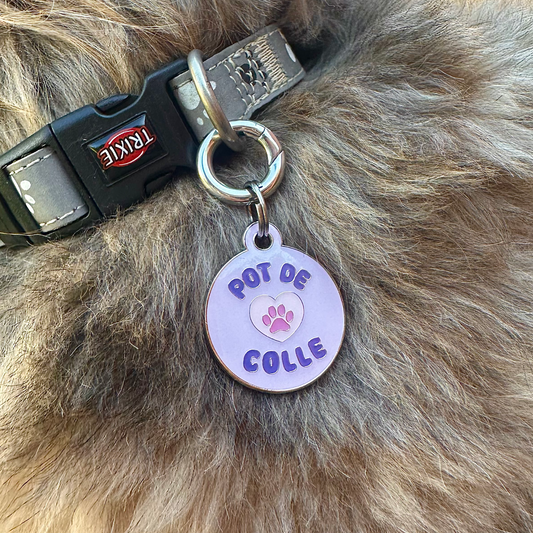 Medaille pour chien personnalisée pot de colle