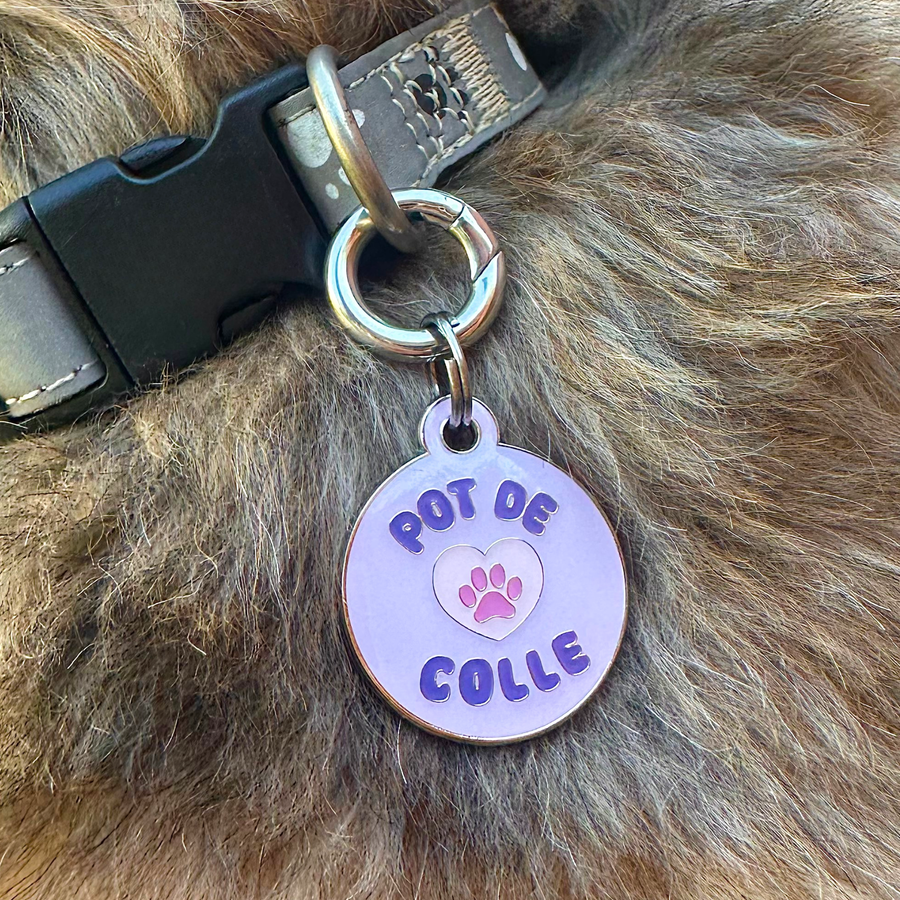 Medaille pour chien personnalisée pot de colle