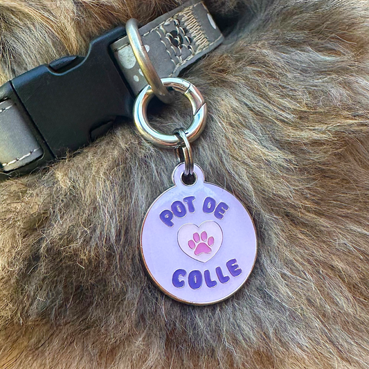 Medaille pour chien personnalisée pot de colle